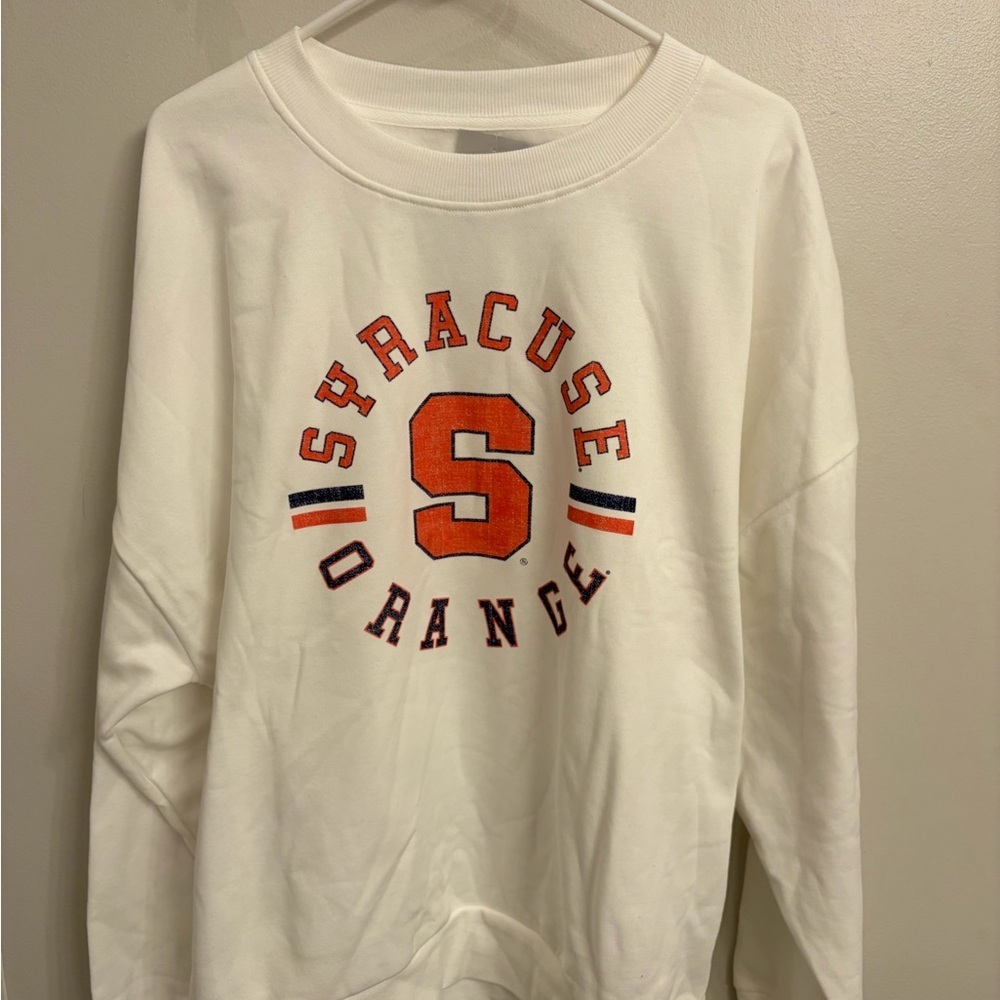 Game day Syracuse university Orange White cree sweatshirt woman's large nwt